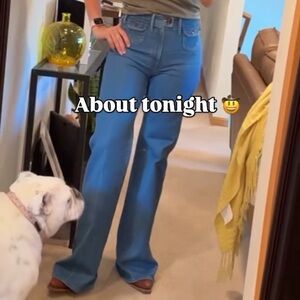 MOTHER Classic Blue Wide Leg Jeans